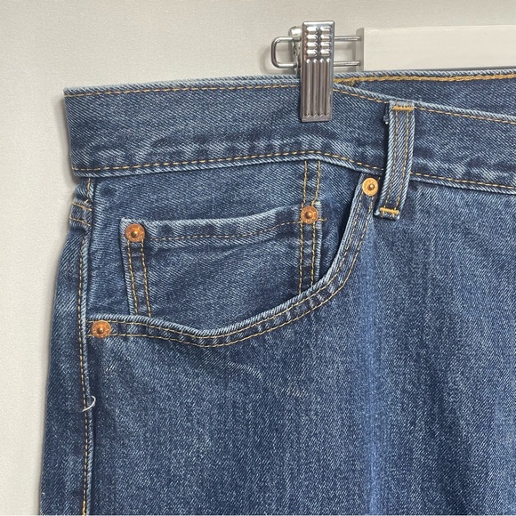 Levi's 505 Regular Straight Men's Size 40x30 Dark Wash Denim Blue Jeans - Picture 5 of 11